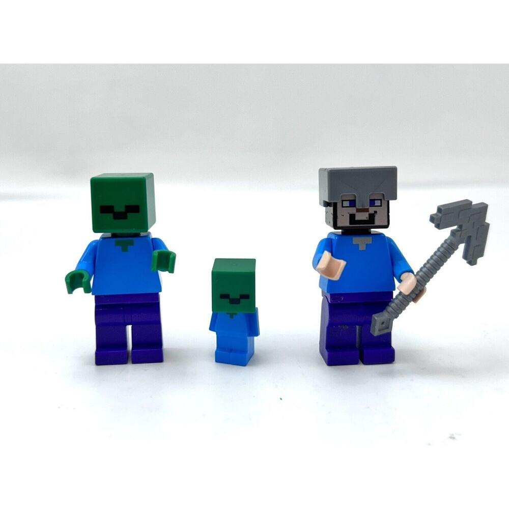 LEGO Minecraft The Zombie Cave 21141 100% Complete Minifigs & Manual‎ Steve Baby - Picture 3 of 14